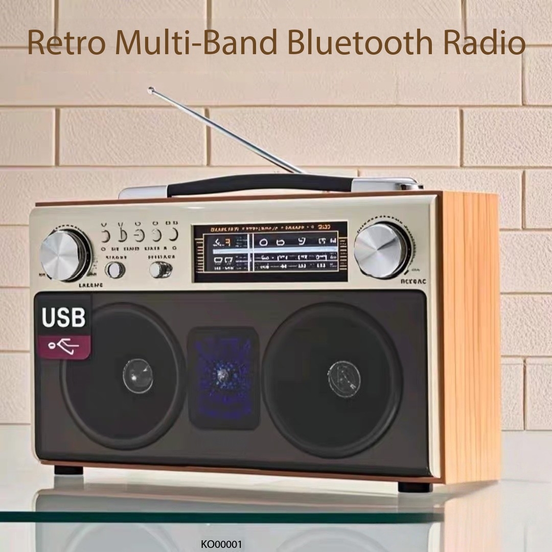 Apple Music Audio Quality - MD-1702BT ポータブルワイヤレス Bluetooth スピーカー Hifi 音質充電式カラーライト付きデスクトップレトロ木製ラジオ