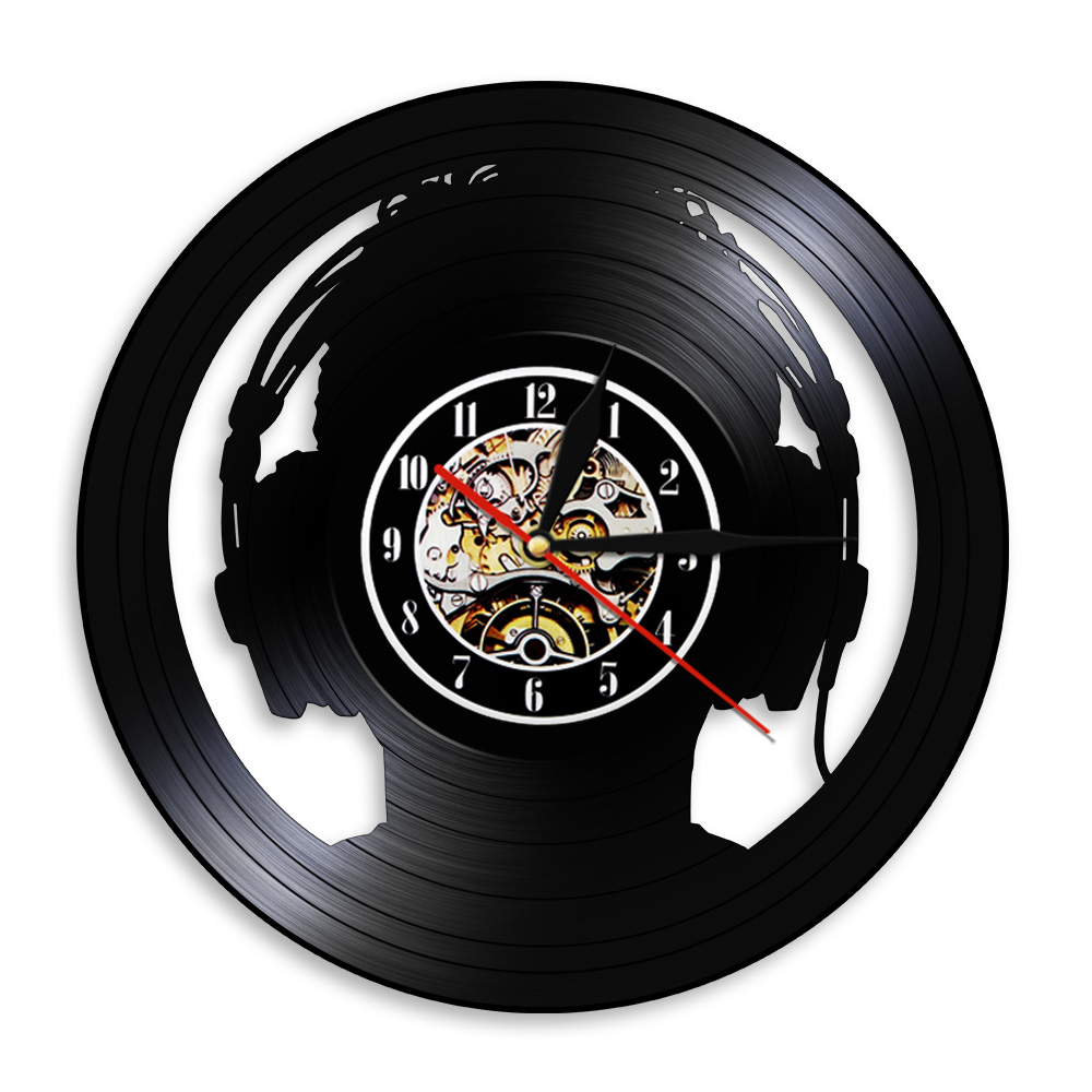 Audio Music Separate - オーディオスレーブヘッドホンDJ装飾壁掛け時計音楽愛好家向けビニールレコード壁掛け時計音楽なしでは生きられない人への最高の贈り物