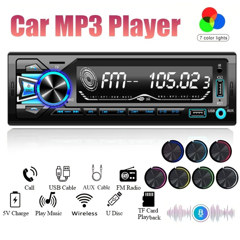 Audio Without Music - 1DIN インダッシュ FM カーラジオステレオ、デジタルオーディオ音楽ステレオカープレーヤーラジオ MP3 プレーヤー、バッテリーなし