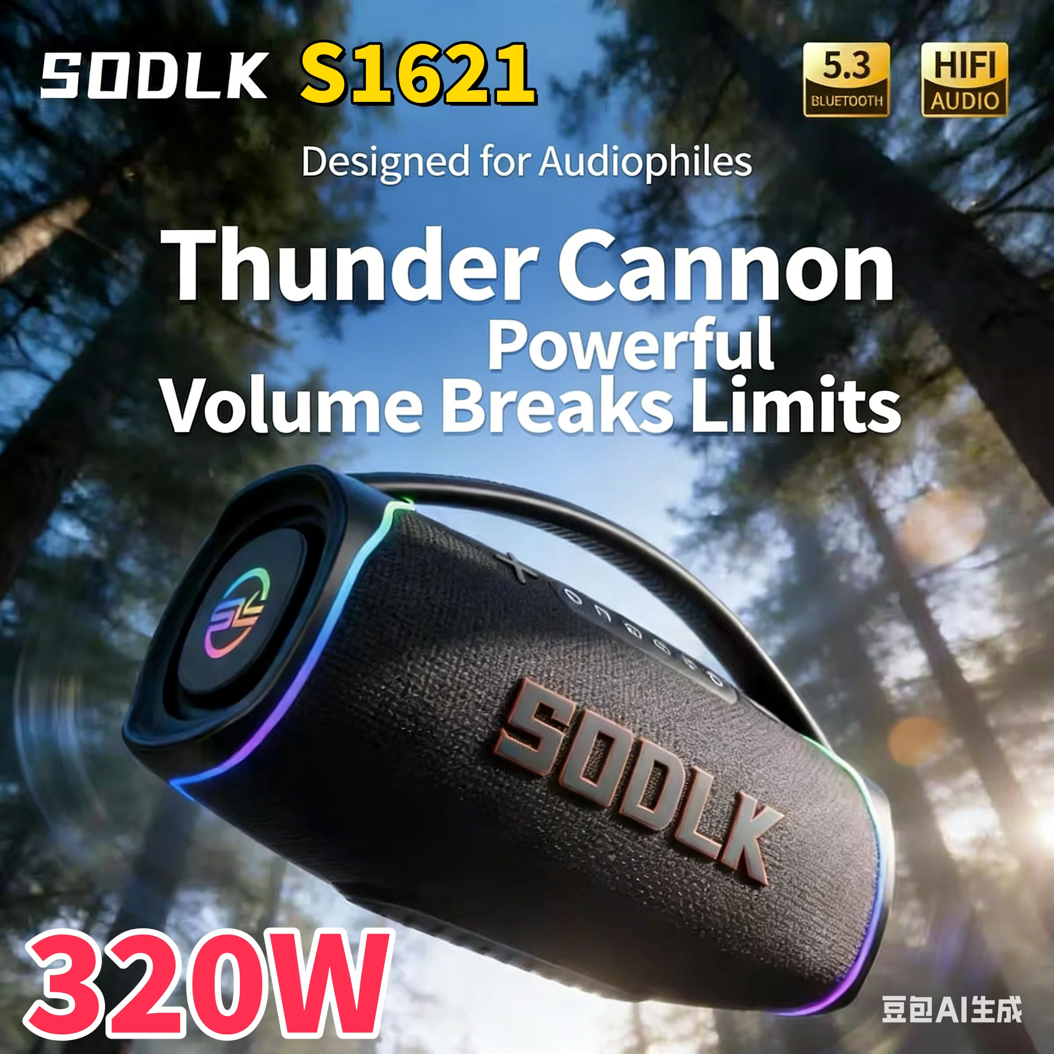 SODLK S1621新型320WポータブルBluetoot - Apple Music Audio Quality のレビューと価格