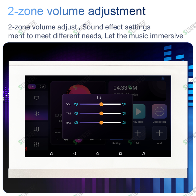 7インチタッチスクリーン2ゾーンスマートオーディオウォールア - Audio Music In Background のレビューと価格