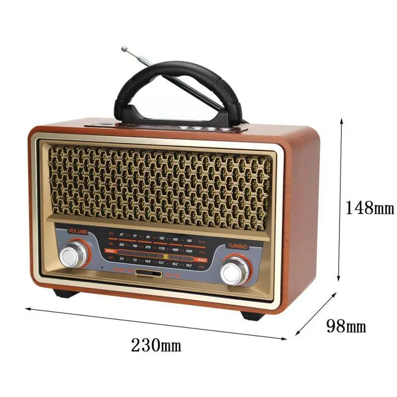 高品質木製ポータブルラジオミュージックプレーヤー AM/FM - Apple Music Audio Quality のレビューと価格