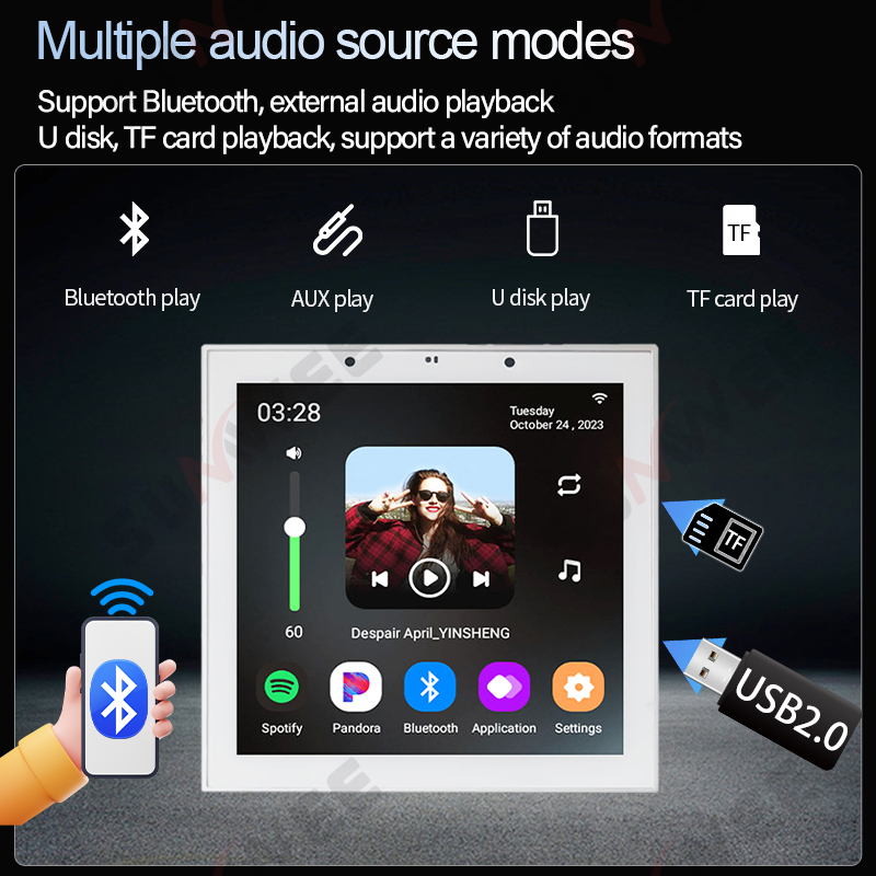 TUYAスマートホーム 4インチ Android 11 Bl - Audio Music In Background のレビューと価格