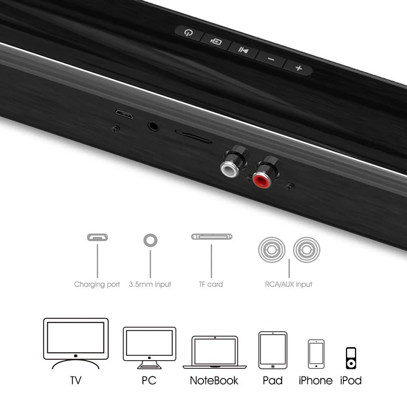ポータブルBluetooth互換スピーカー,サウンドバー,ワ - Audio Music Visualizer のレビューと価格