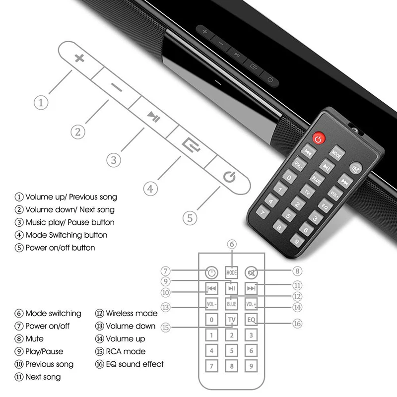 ポータブルBluetooth互換スピーカー,サウンドバー,ワ - Audio Music Visualizer のレビューと価格