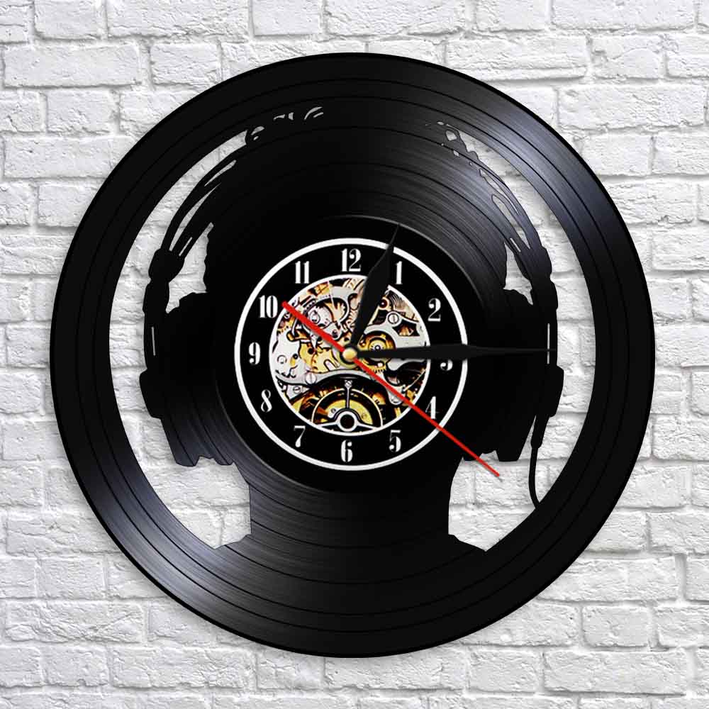 オーディオスレーブヘッドホンDJ装飾壁掛け時計音楽愛好家向け - Audio Music Separate のレビューと価格