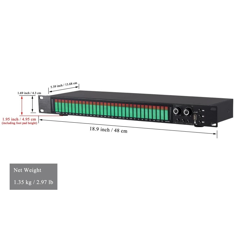 新しいラックマウント型デジタルスペクトラムアナライザー Bl - Audio Music Visualizer のレビューと価格