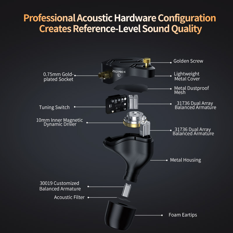 KZ ZS12 PRO X メタルイヤホン 1DD+5BA  - Audio Music Technology のレビューと価格