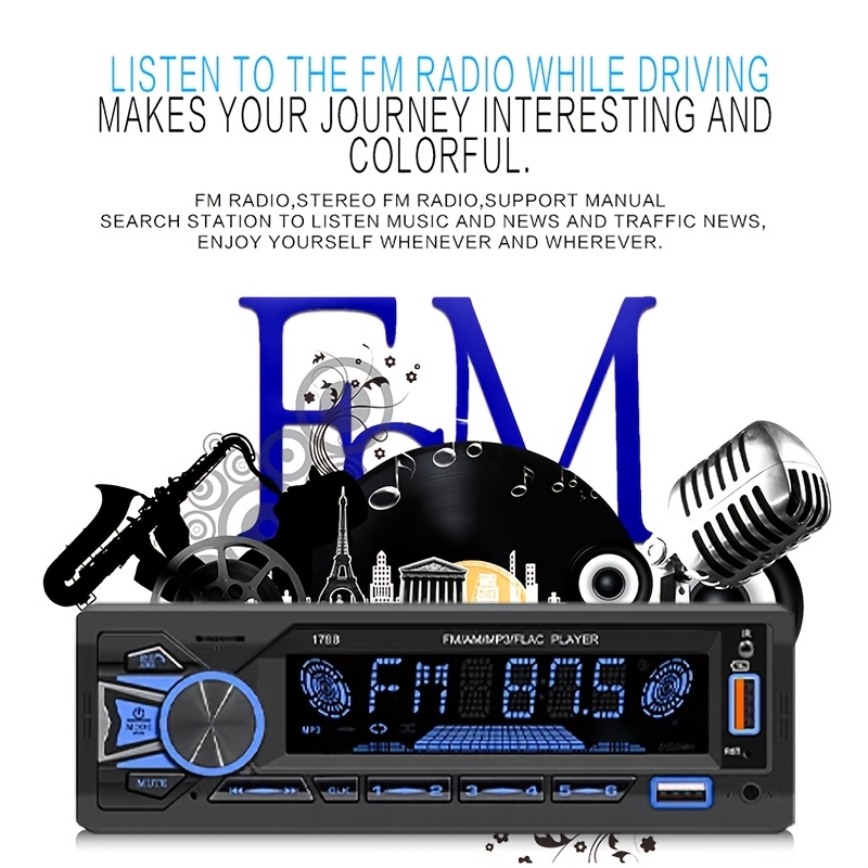 1DIN インダッシュ FM カーラジオステレオ、デジタルオ - Audio Without Music のレビューと価格